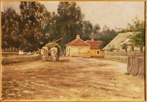 Mýtný domek na Benátkách, olej Ludvíka Ehrenhafta