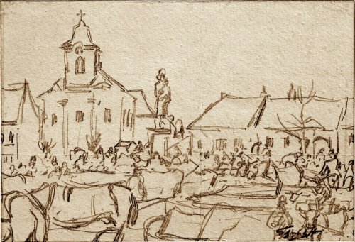 Trh, (ze sbírky Slováckého muzea Uh. Hradiště)